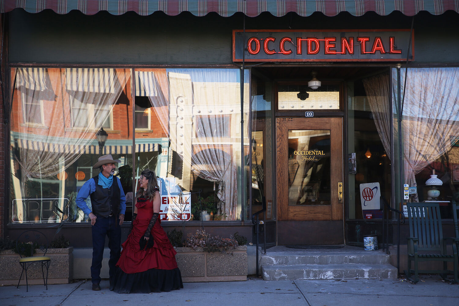 Wayne Kocurek and Priscilla Delgado dressed up for the monster march